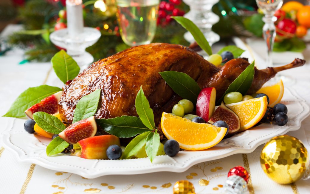 Запечена качка та вино