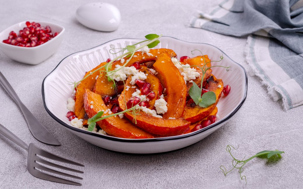 Запечений гарбуз з фетою - рецепт