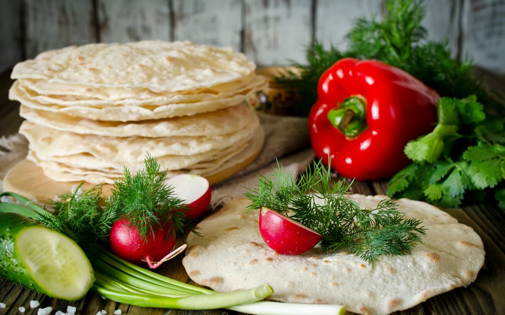 Лаваш с овощами