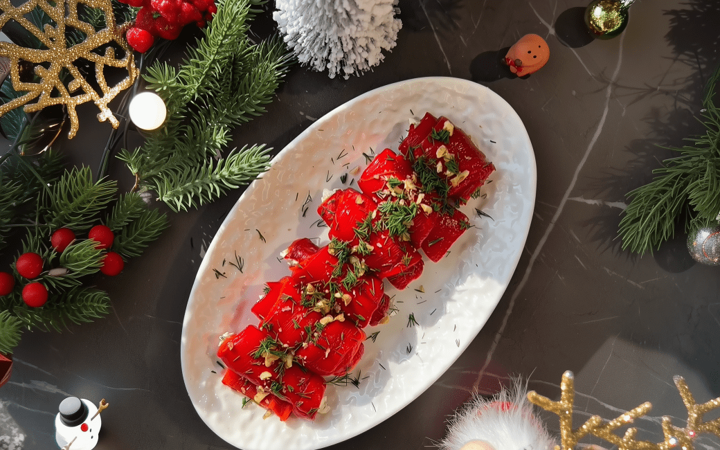 Закуска із запечених перців та горіхів