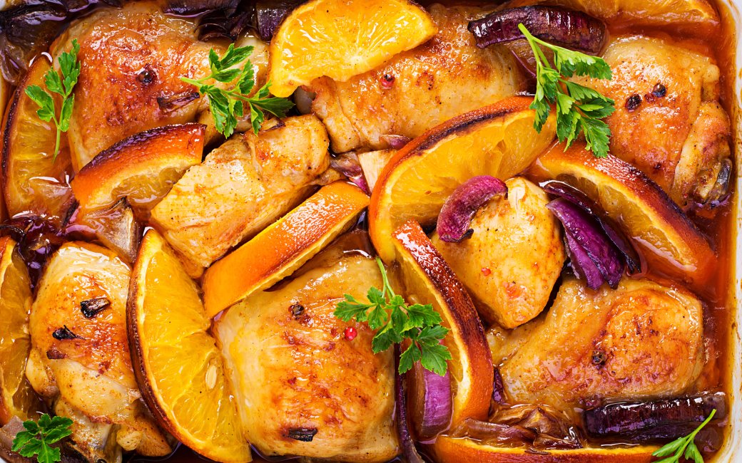 Курячі стегенця з апельсином