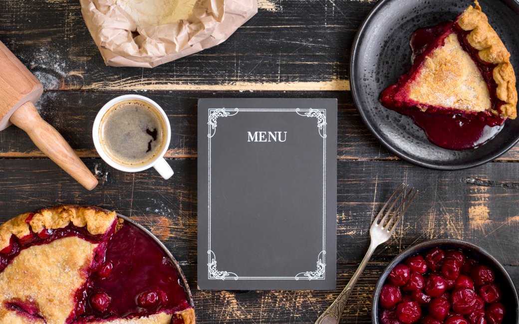 Вишневий пиріг, кава