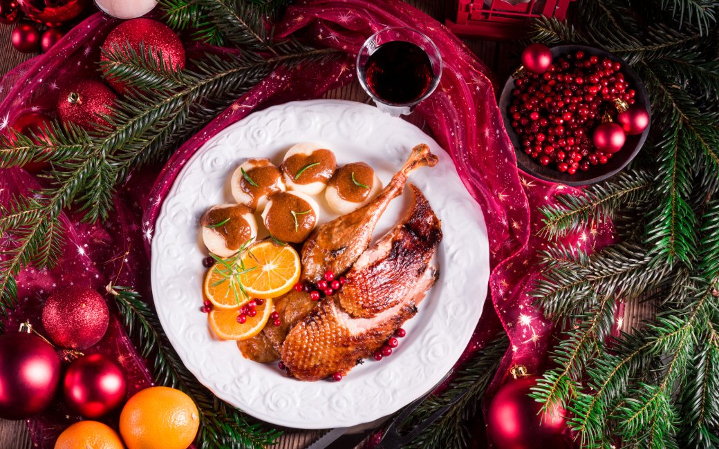 філе гусака, різдвяний декор