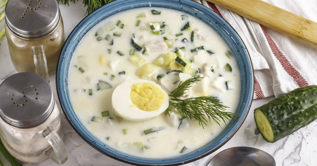 Середземноморська окрошка з кальмаром
