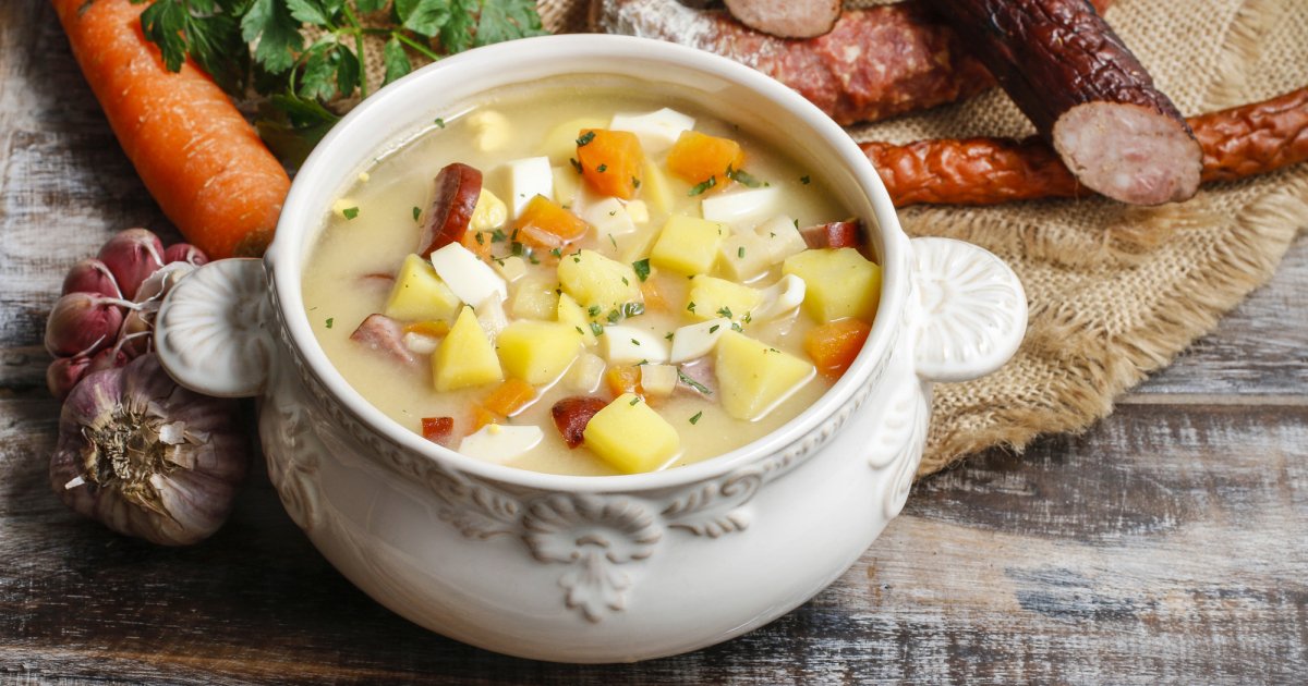 Суп с сыром и колбасой – пошаговый рецепт приготовления с фото