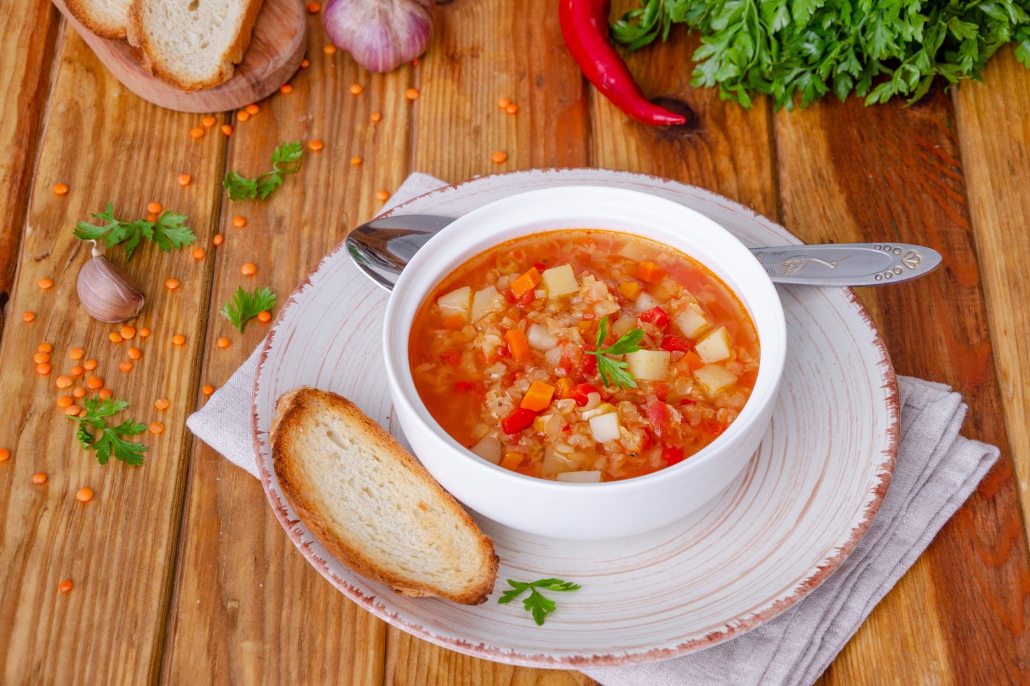 Зганянка (суп с копчёными рёбрышками, квашеной капустой и фасолью)