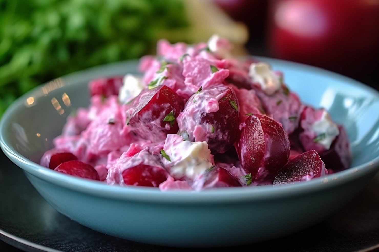 Салат с маринованной свеклой и копченой