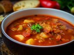 Бограч с грибами, говядиной и макаронами