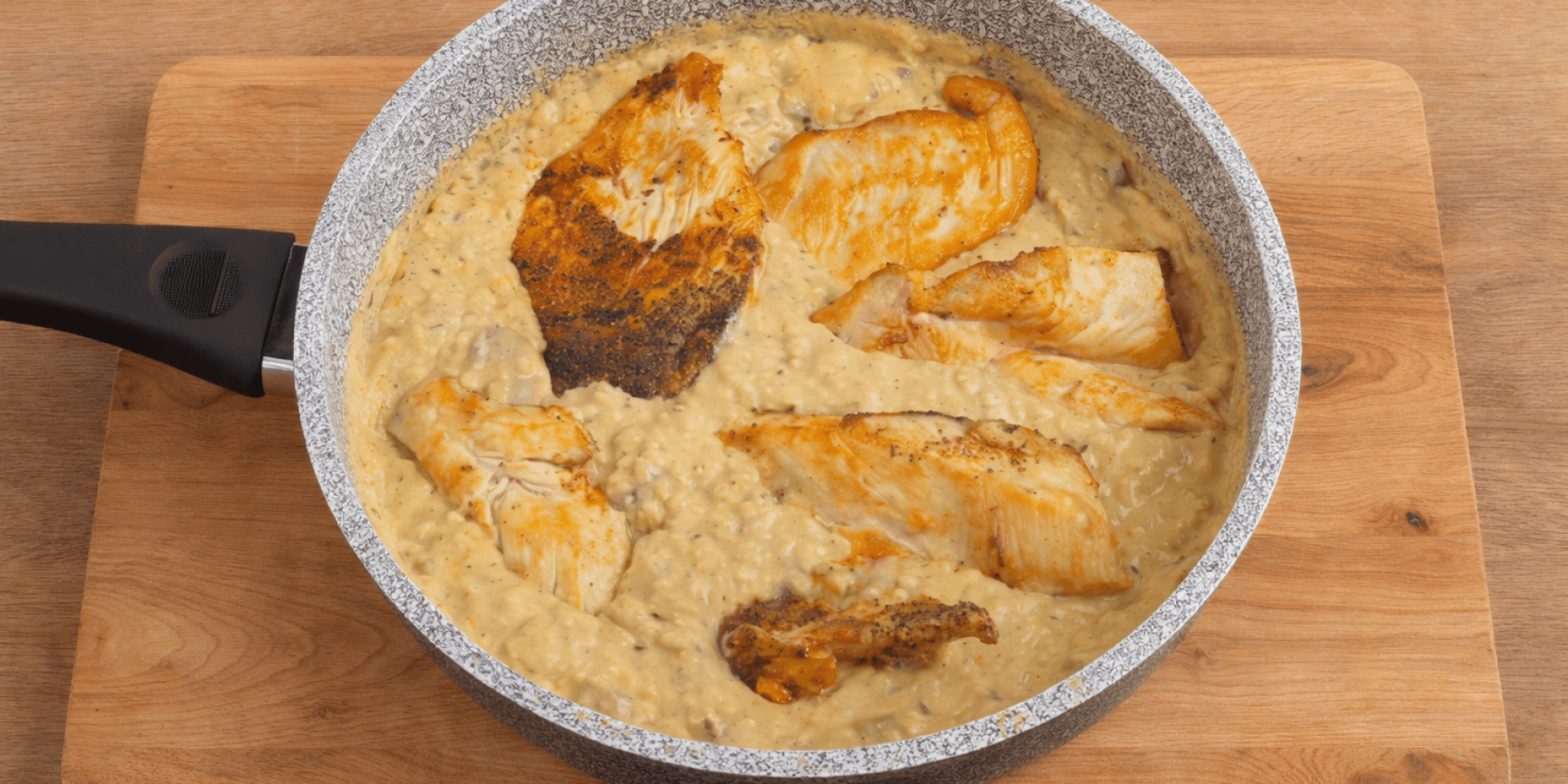 Вершкове ризото з куркою і грибами