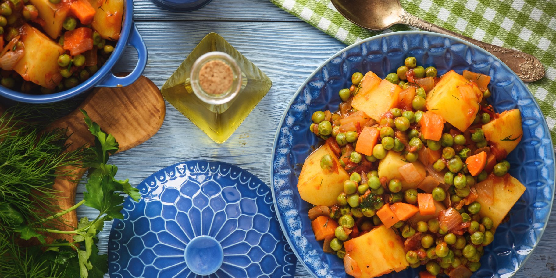 Пісне рагу з замороженим горошком