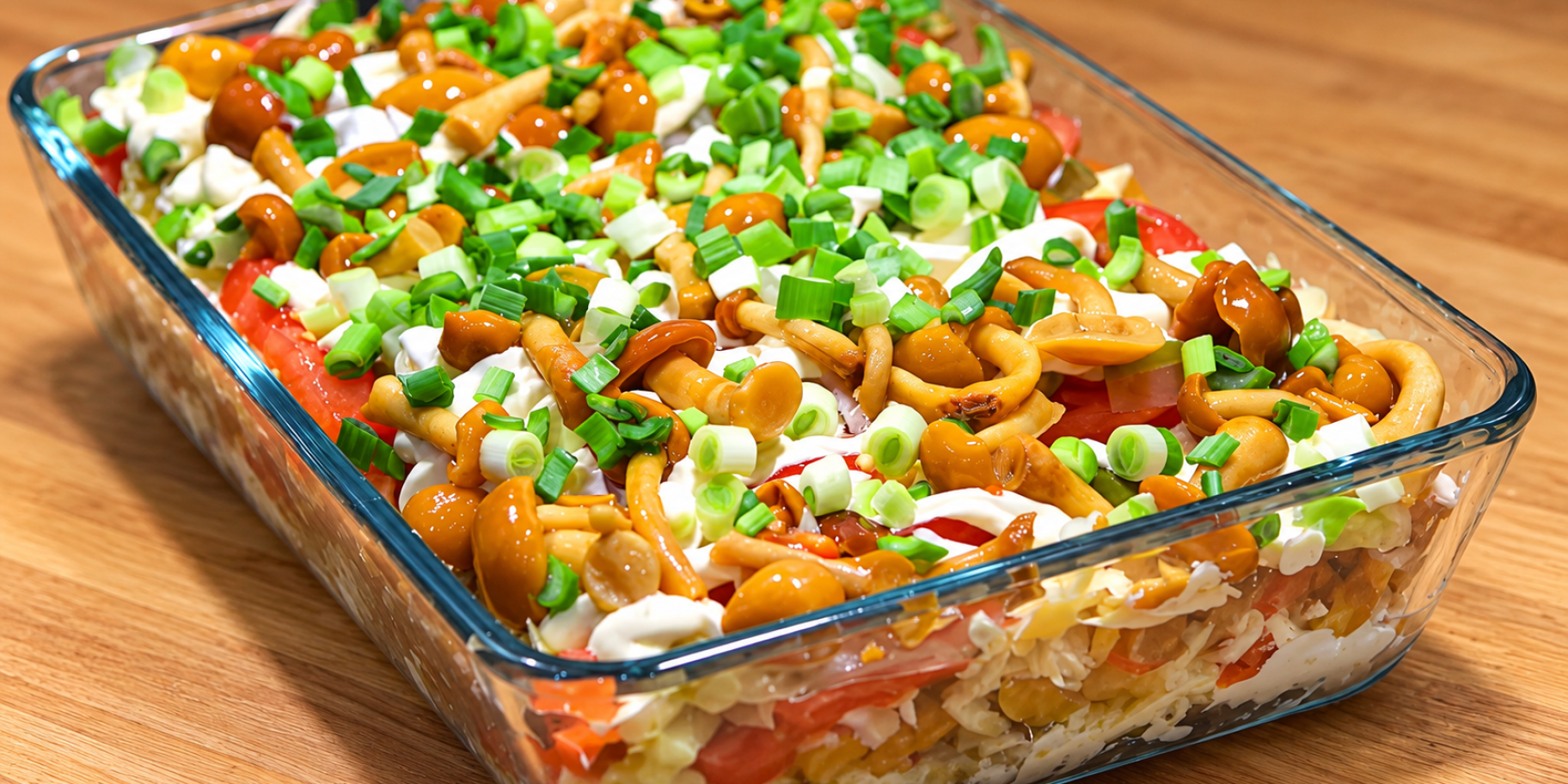 Салат з маринованими опеньками