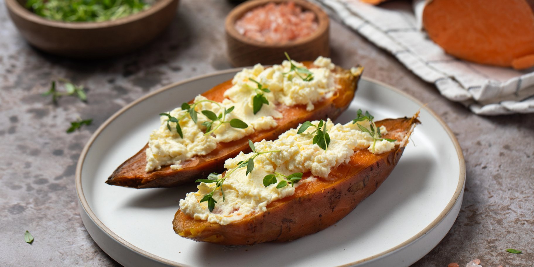 Запечений батат в аерогрилі з тахіні