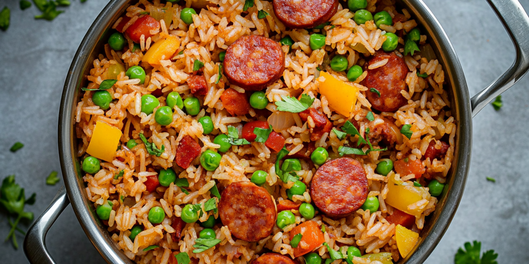 Рис із сосисками та овочами Рис із сосисками та овочами