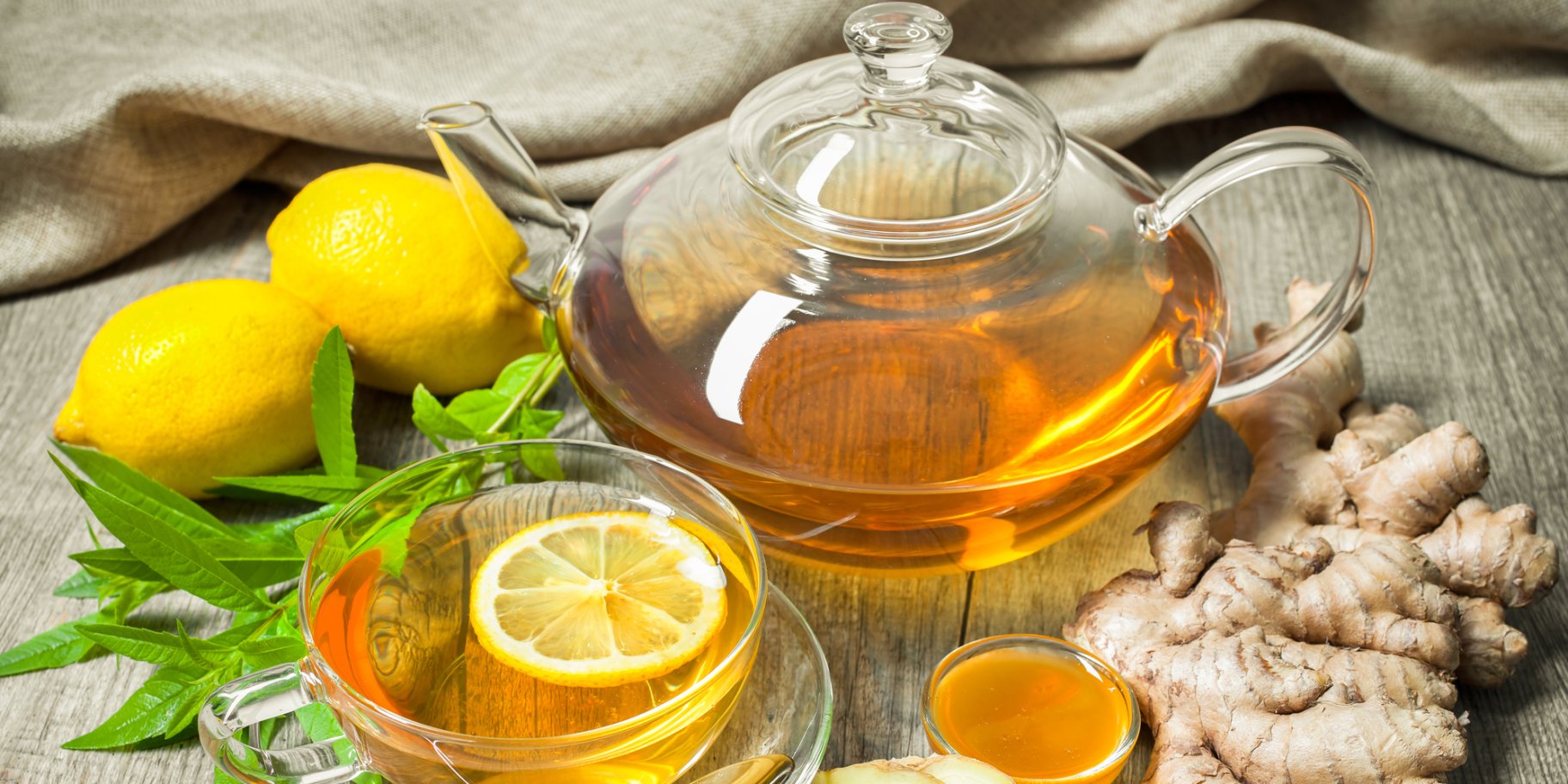 Чай с медом, лимоном и имбирем