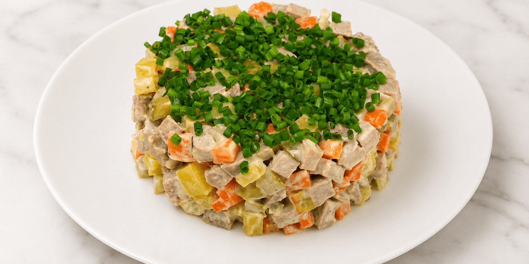 Салат з язиком і овочами