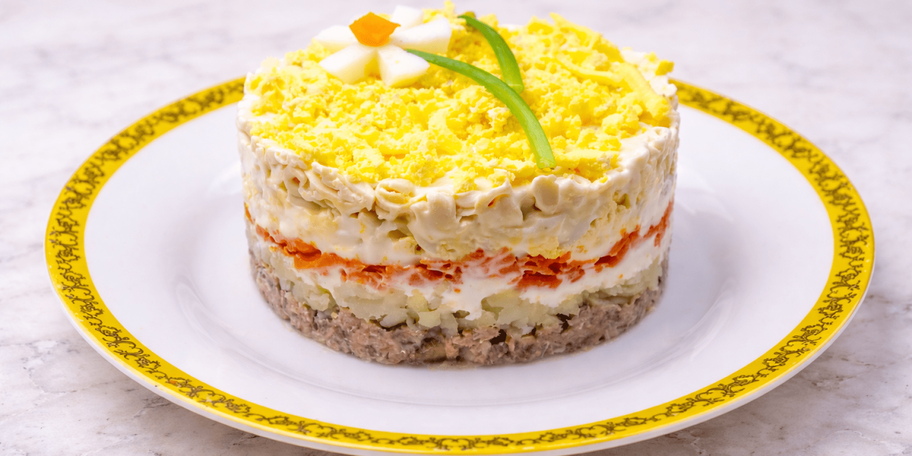 Салат Печінка тріски під шубою