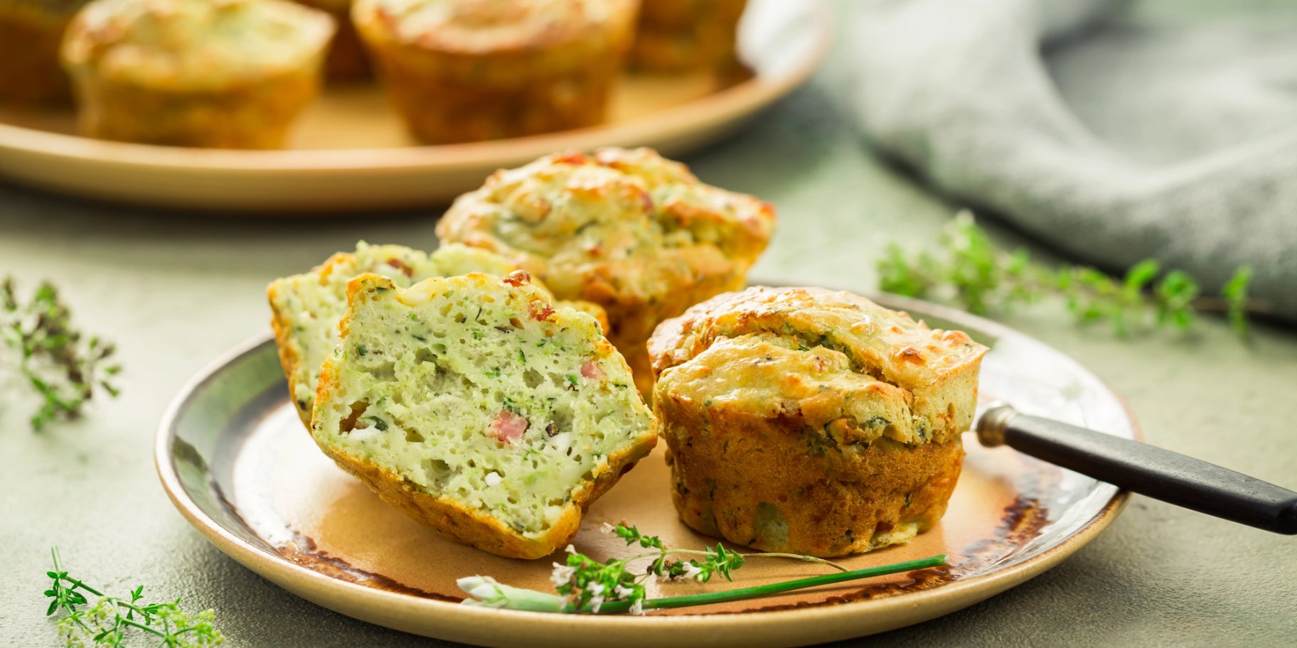 Солоні мафіни з кабачками, беконом та сиром