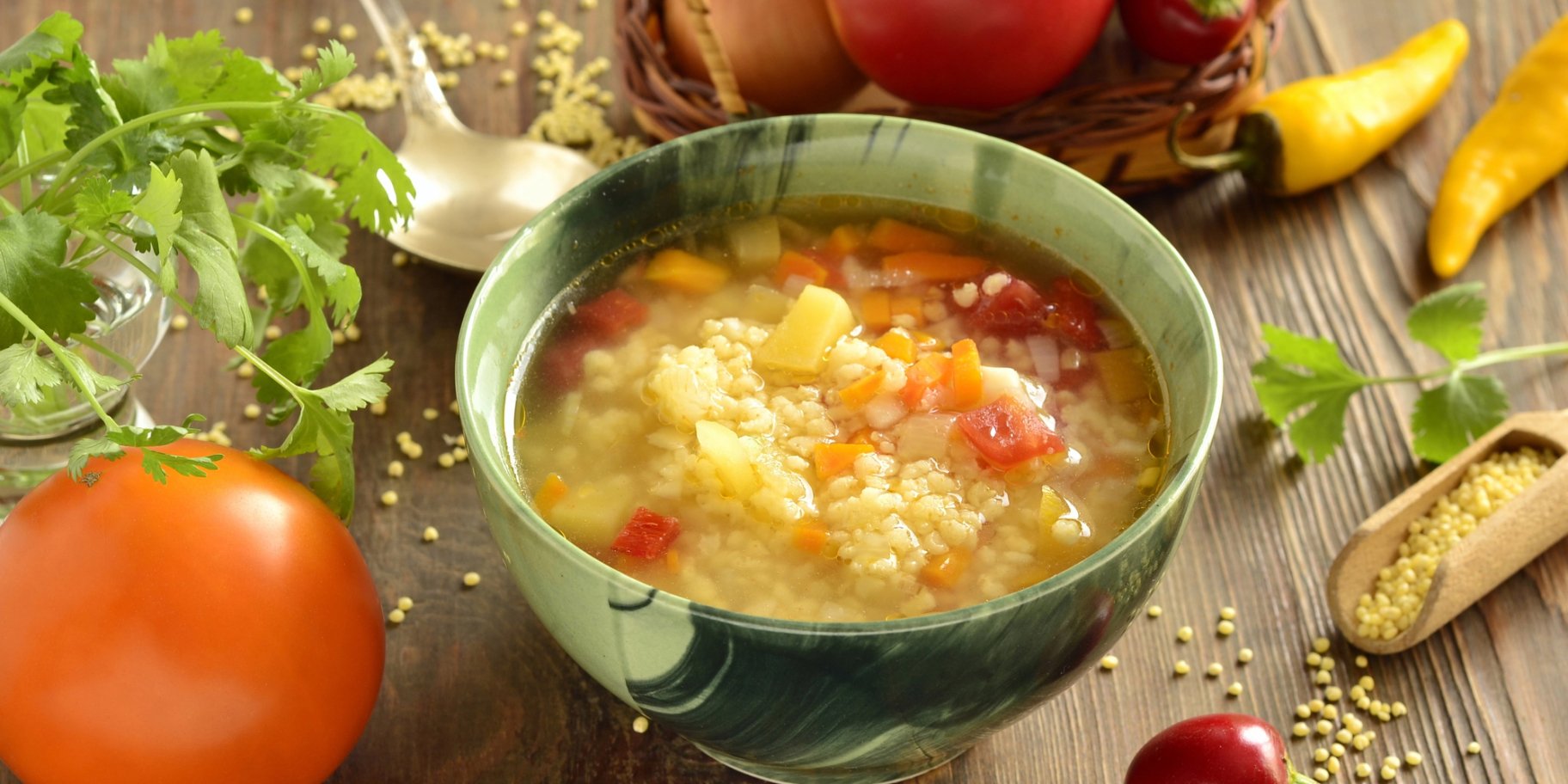 Суп з пшоном і овочами