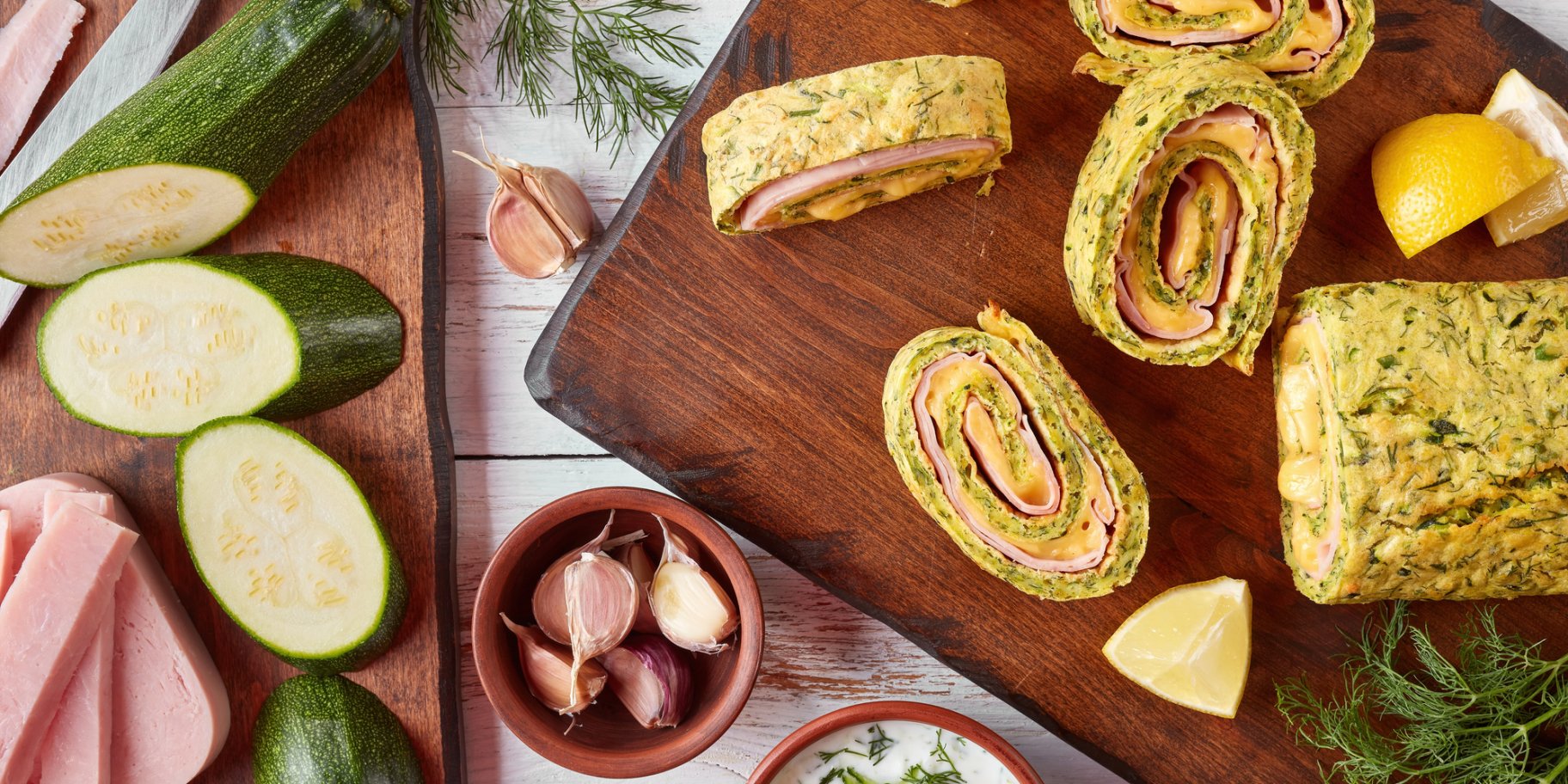 Овочевий рулет із шинкою