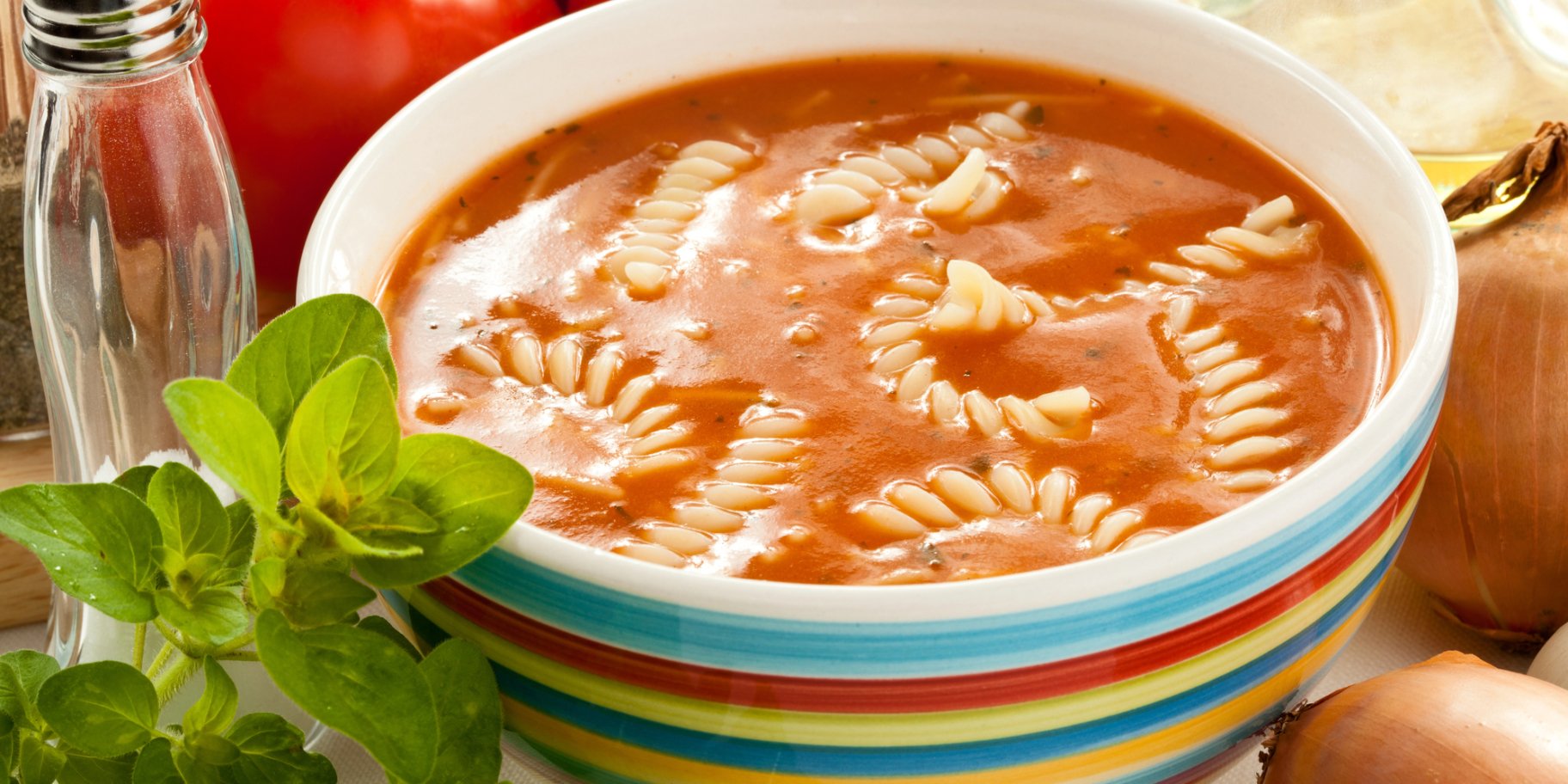 Овочевий крем-суп з макаронами