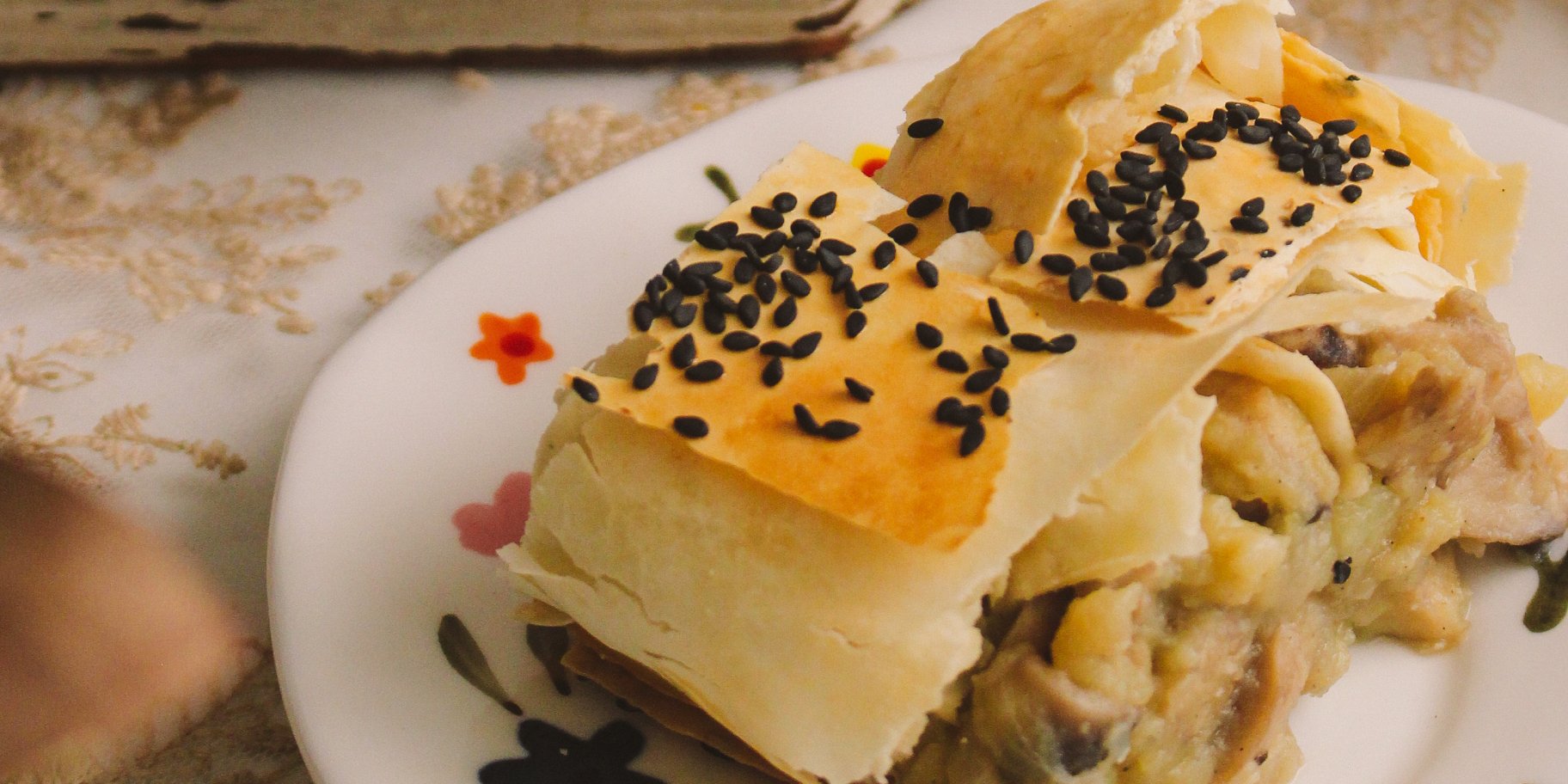 Штрудель з грибами та картоплею