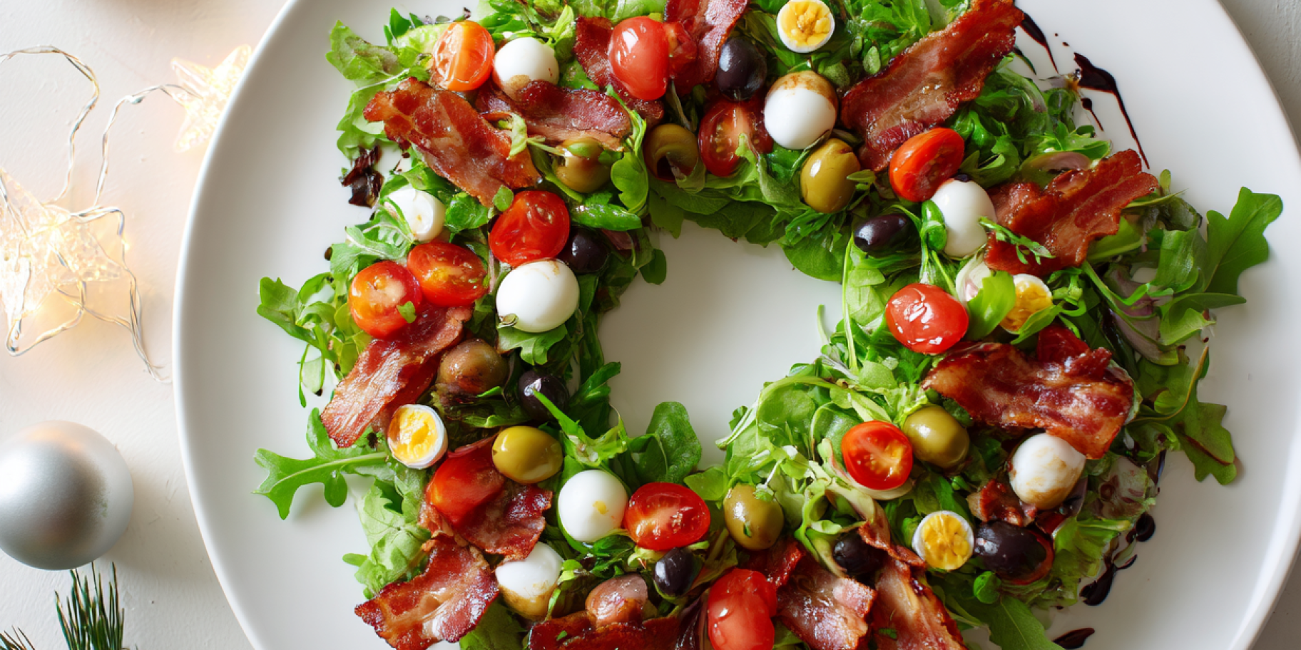 Салат «Різдвяний вінок» з беконом