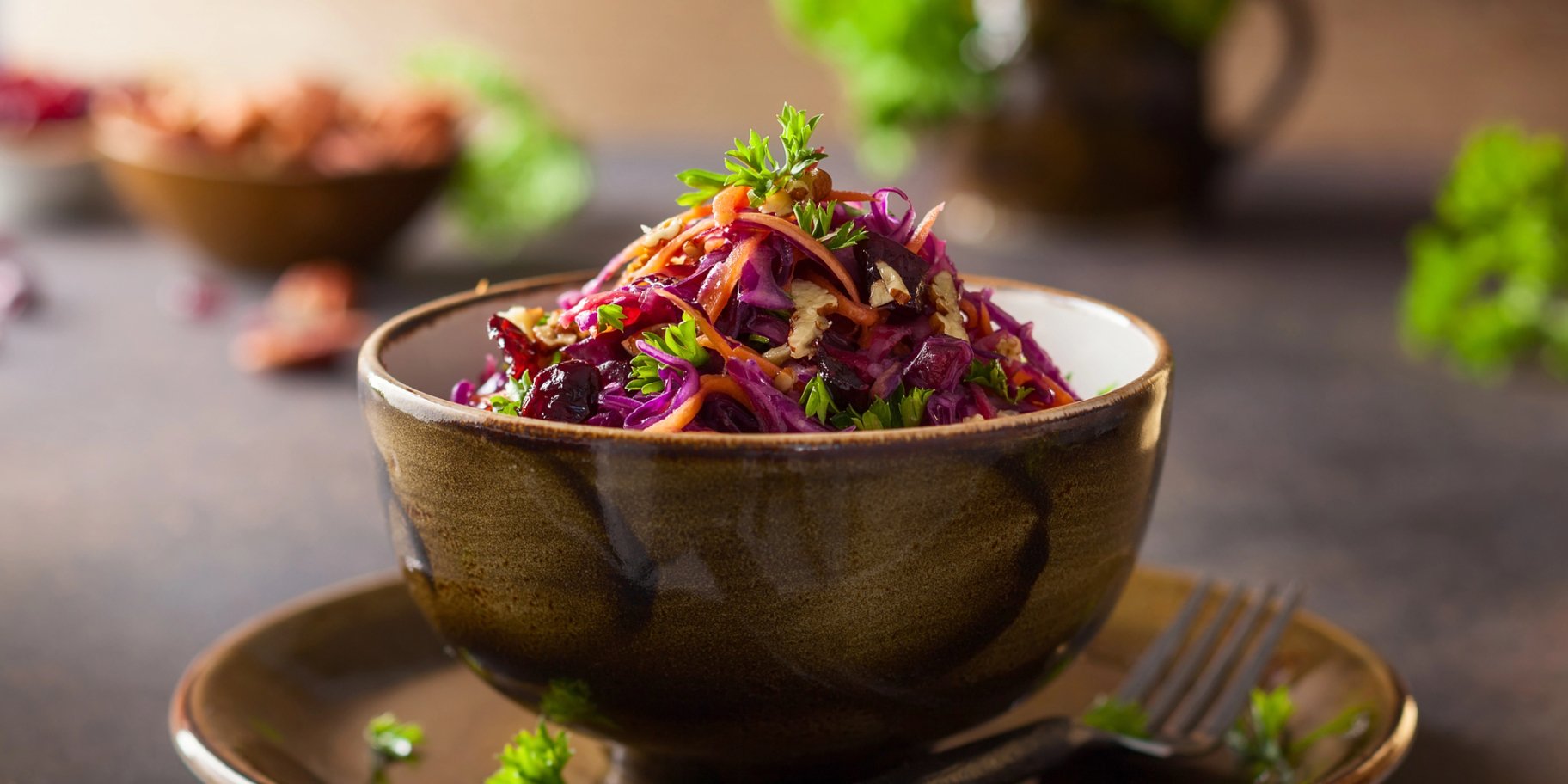 Салат з сочевицею, гарбузом і капустою