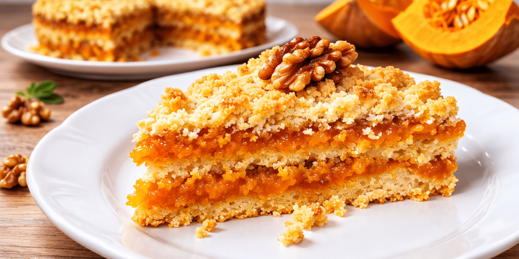 Насипний пиріг з гарбузом