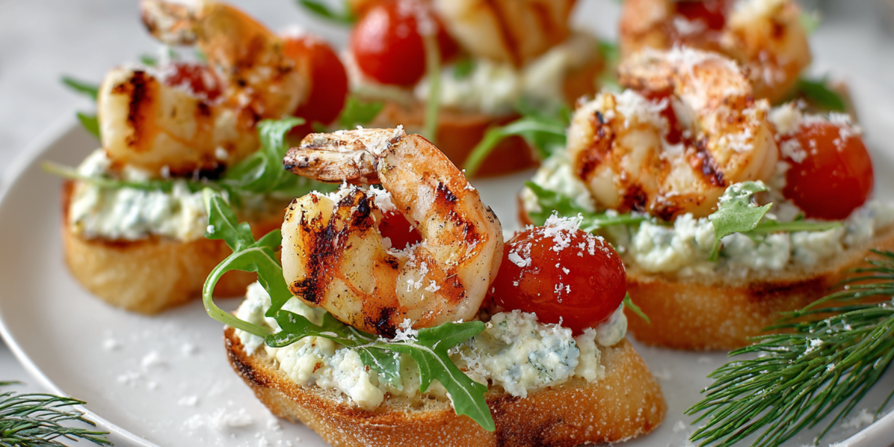 Вершкові канапки з креветками