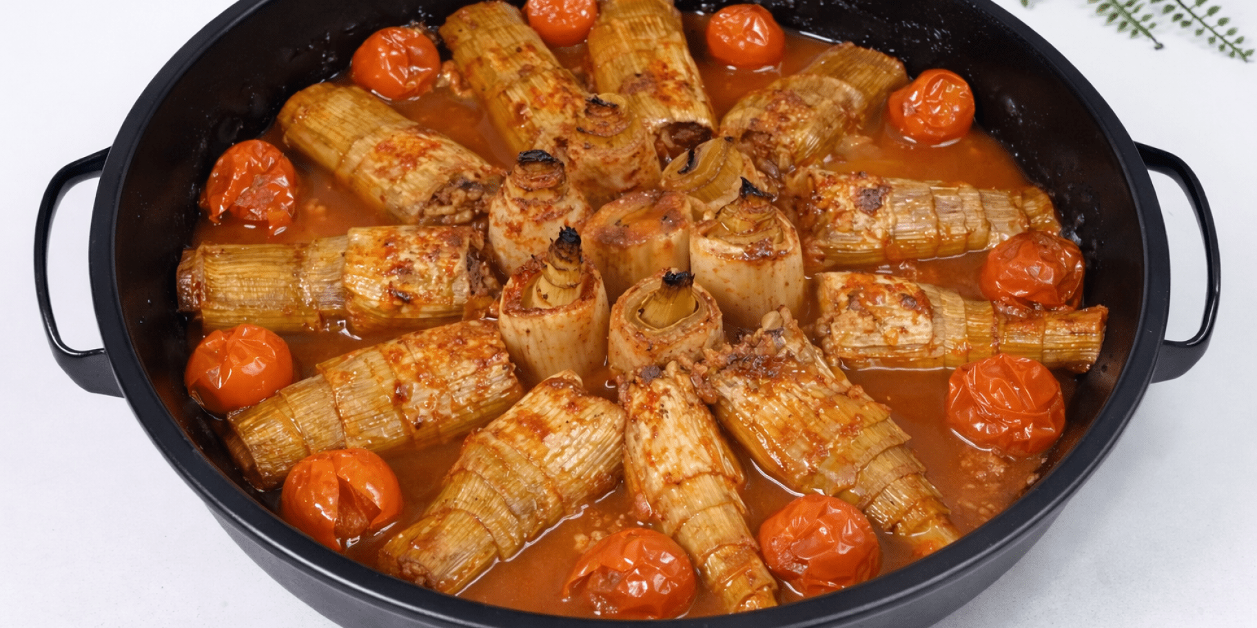 Фарширована цибуля порей