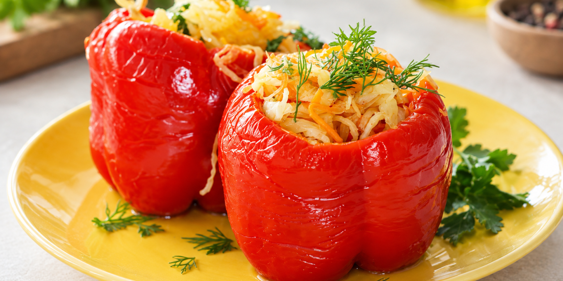 Маринований перець, фарширований капустою