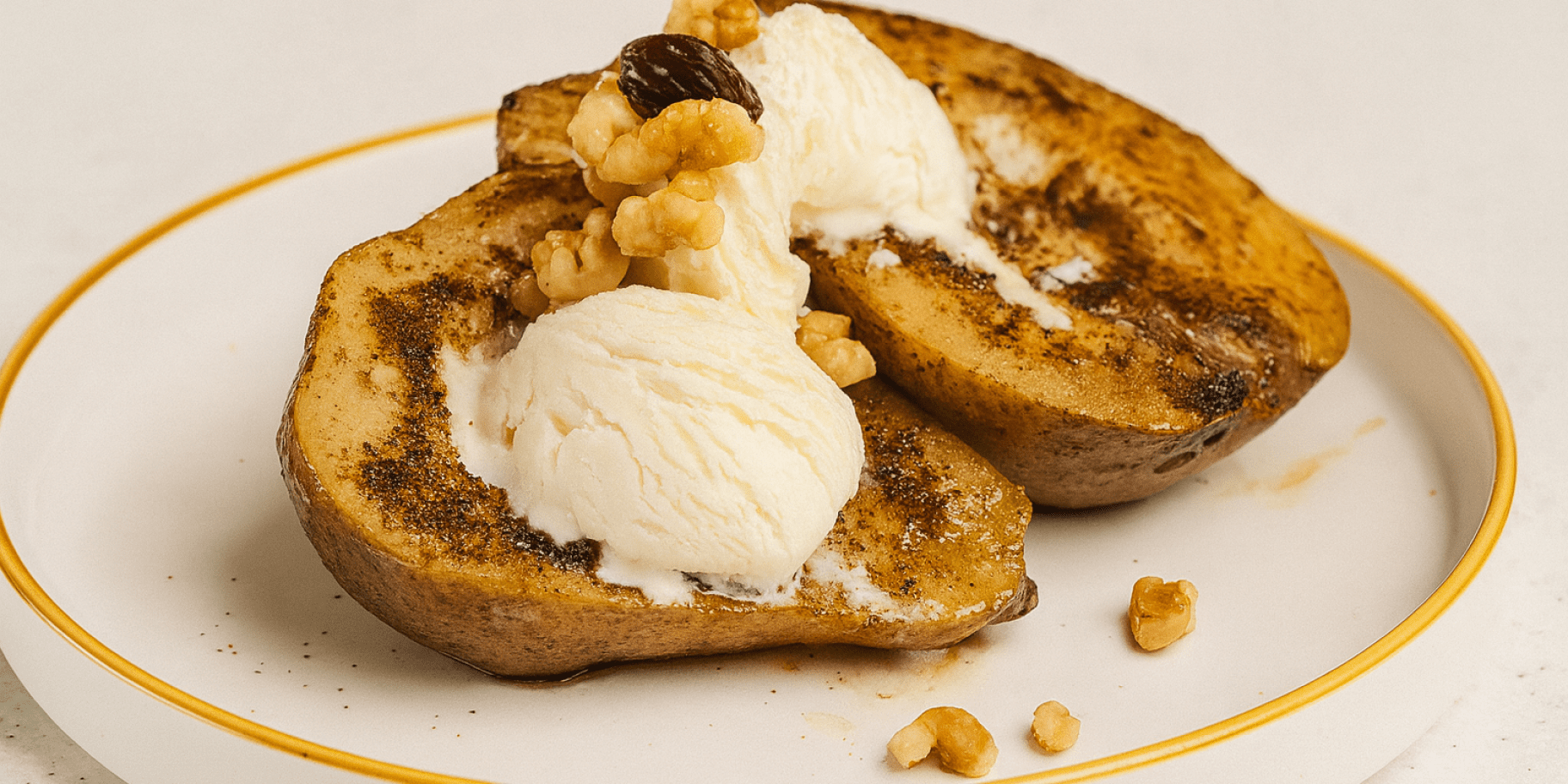 Груші з морозивом та горішками