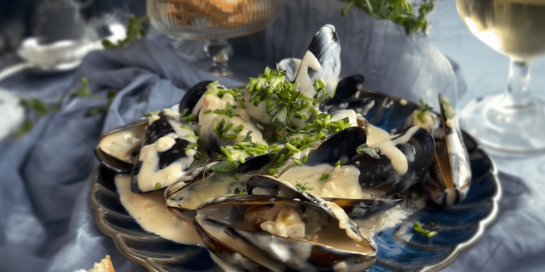 Мідії у вершковому соусі