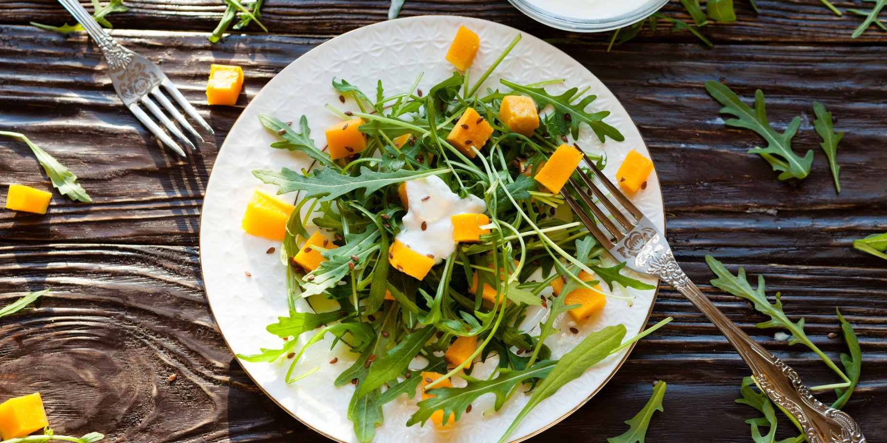 Салат-вінок з гарбузом, фетою та руколою