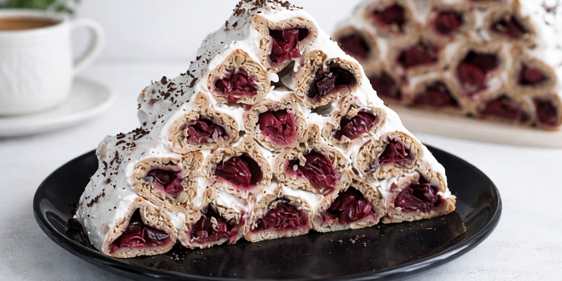 Блинный торт с вишнями