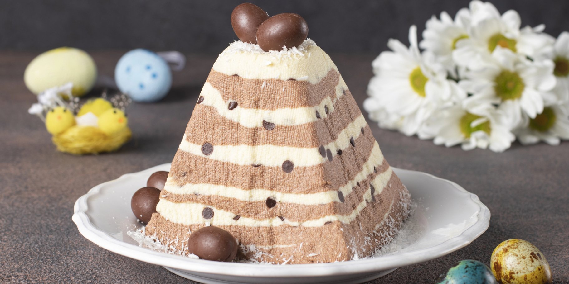 Мармурова мусова паска з кавою