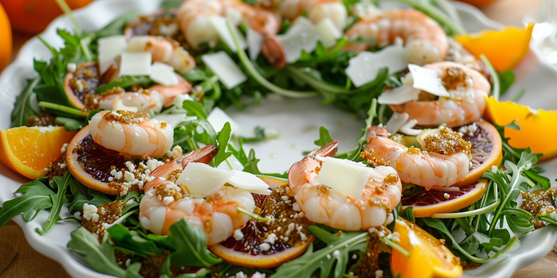 Салат з мандаринами та креветками