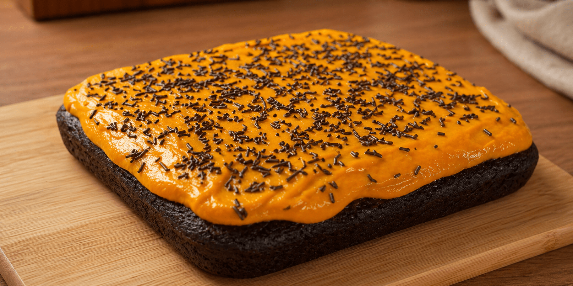 Шоколадний пиріг з морквяним соусом