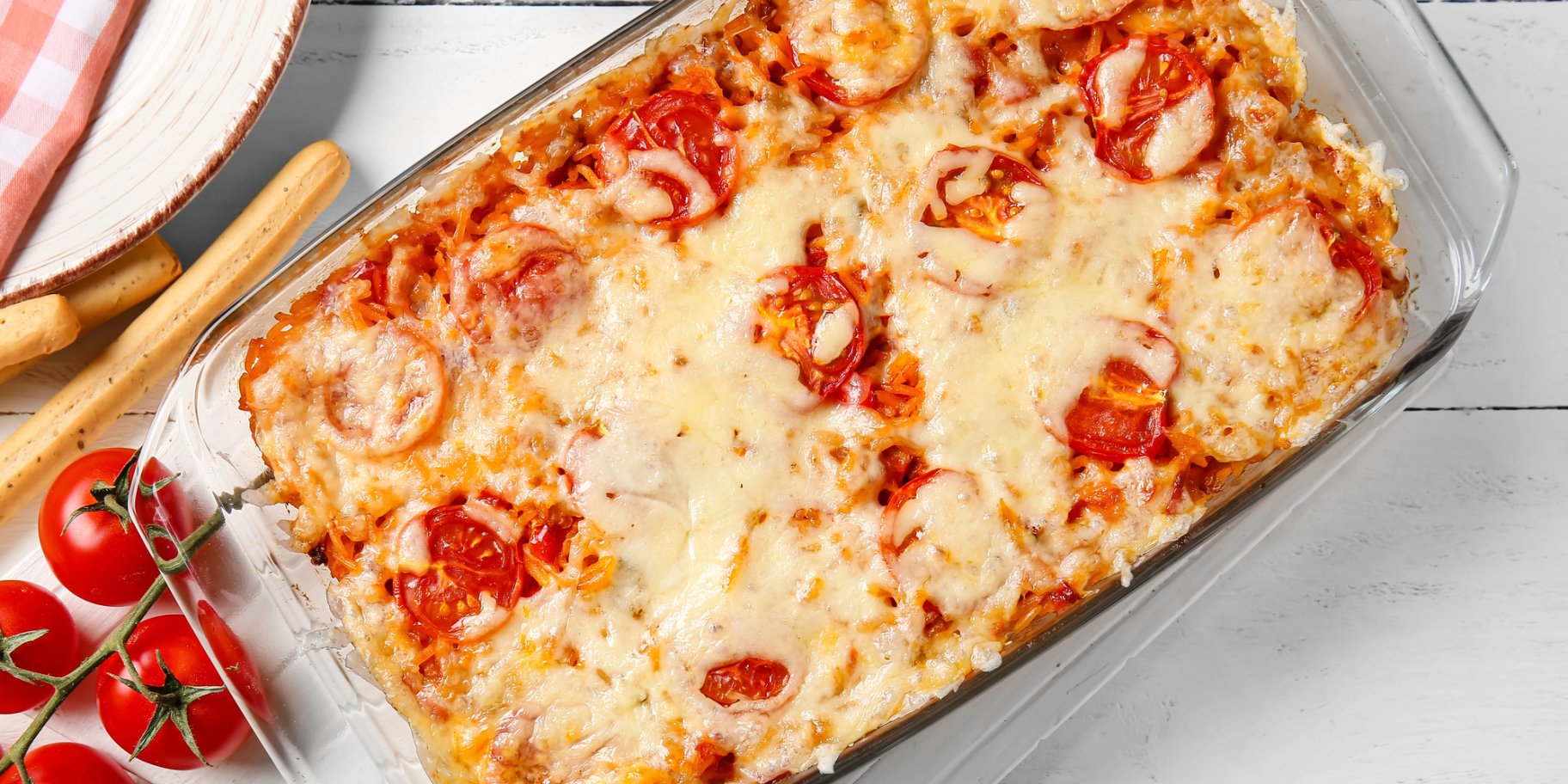 Запечений рис з помідорами та фетою