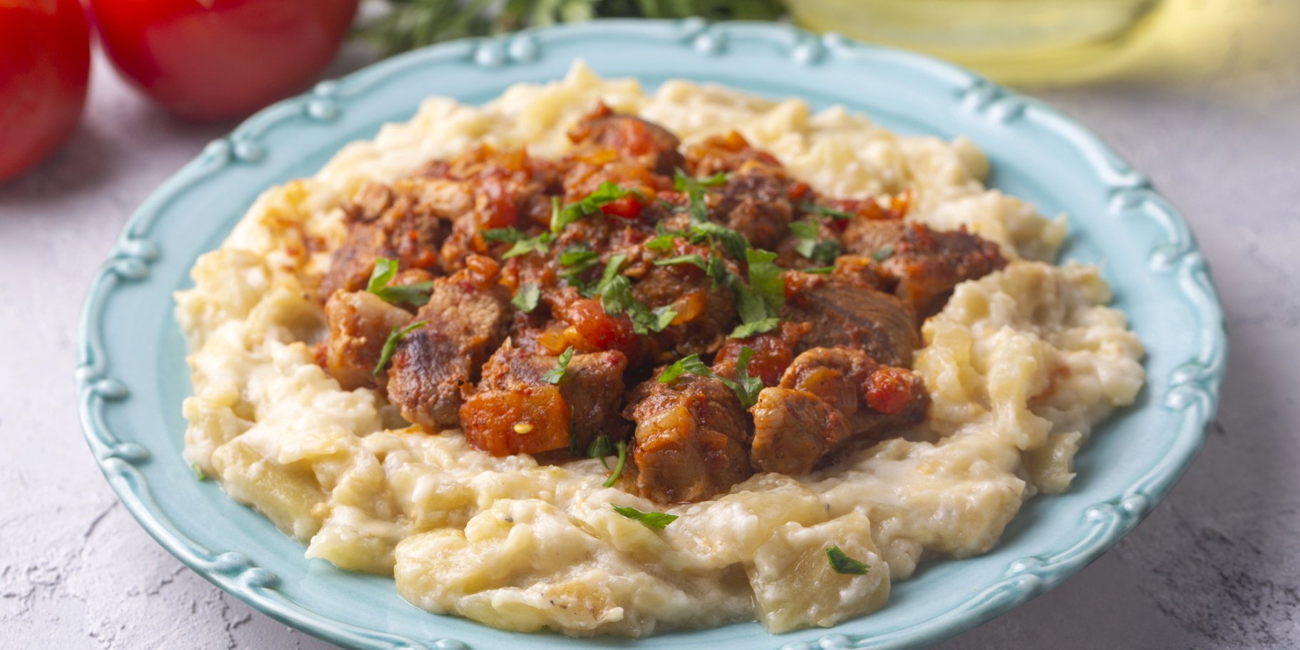 Баранина з овочевим пюре