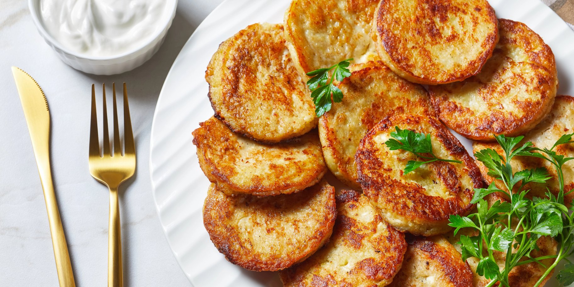 Картопляні оладки з кисломолочним сиром