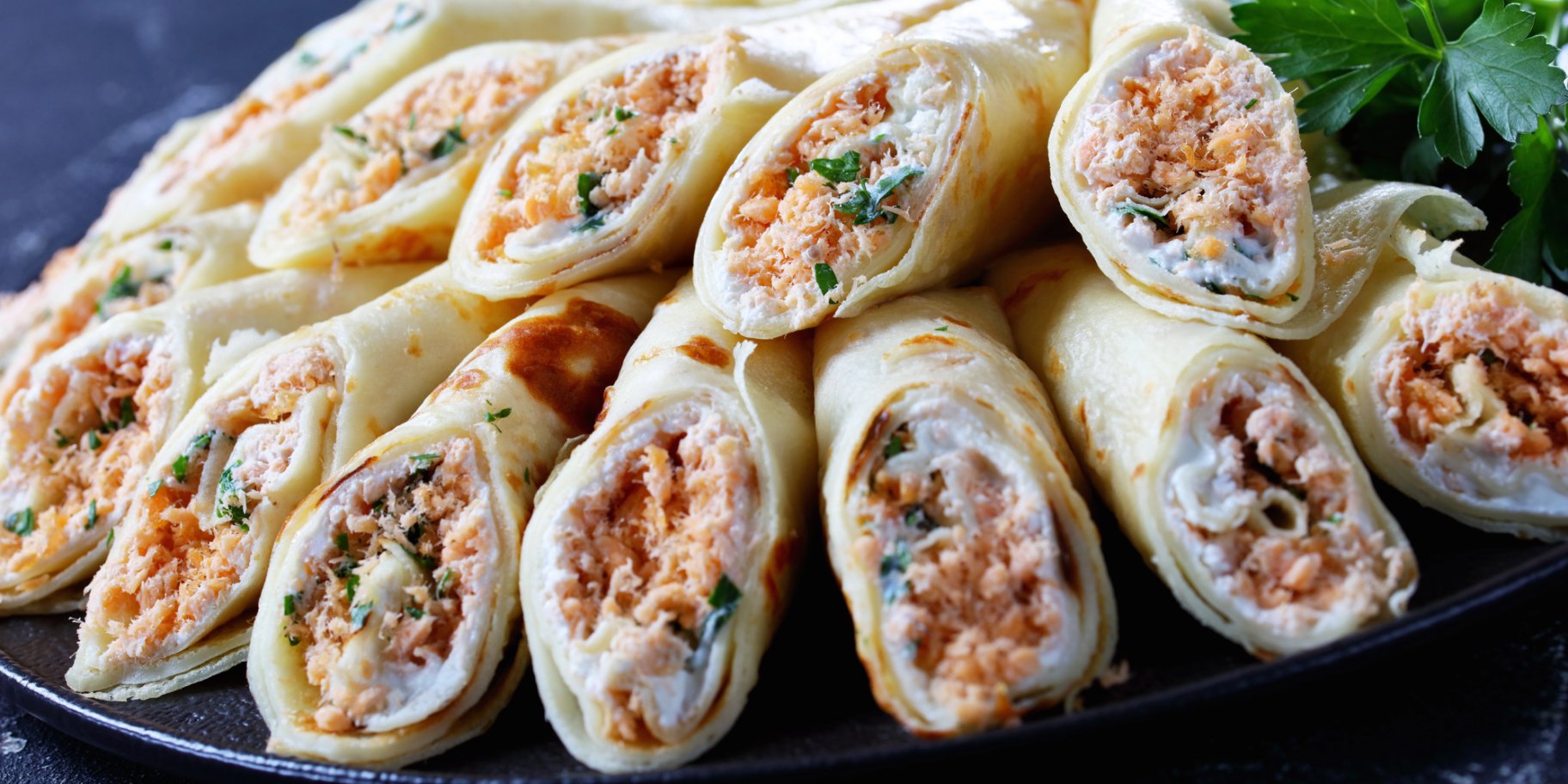 Солоні млинці з начинками