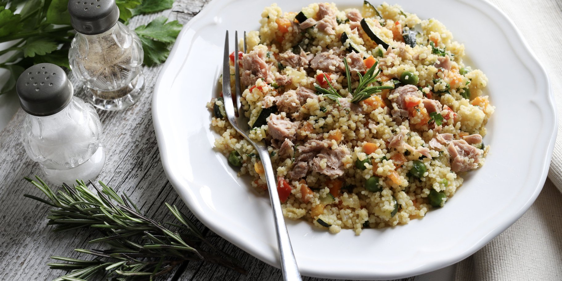 кускус с тунцом и цукини