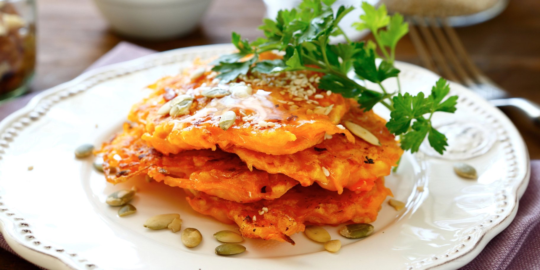 Деруни з гарбуза, картоплі та сиру