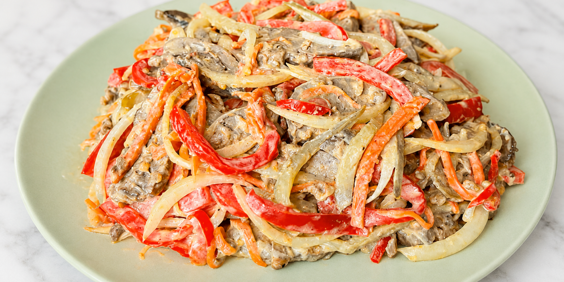 Салат з курячої печінки і моркви