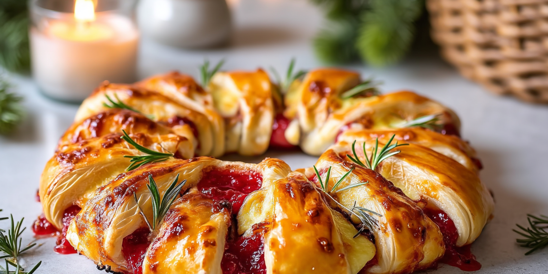 Різдвяний вінок з сиром та журавлиною