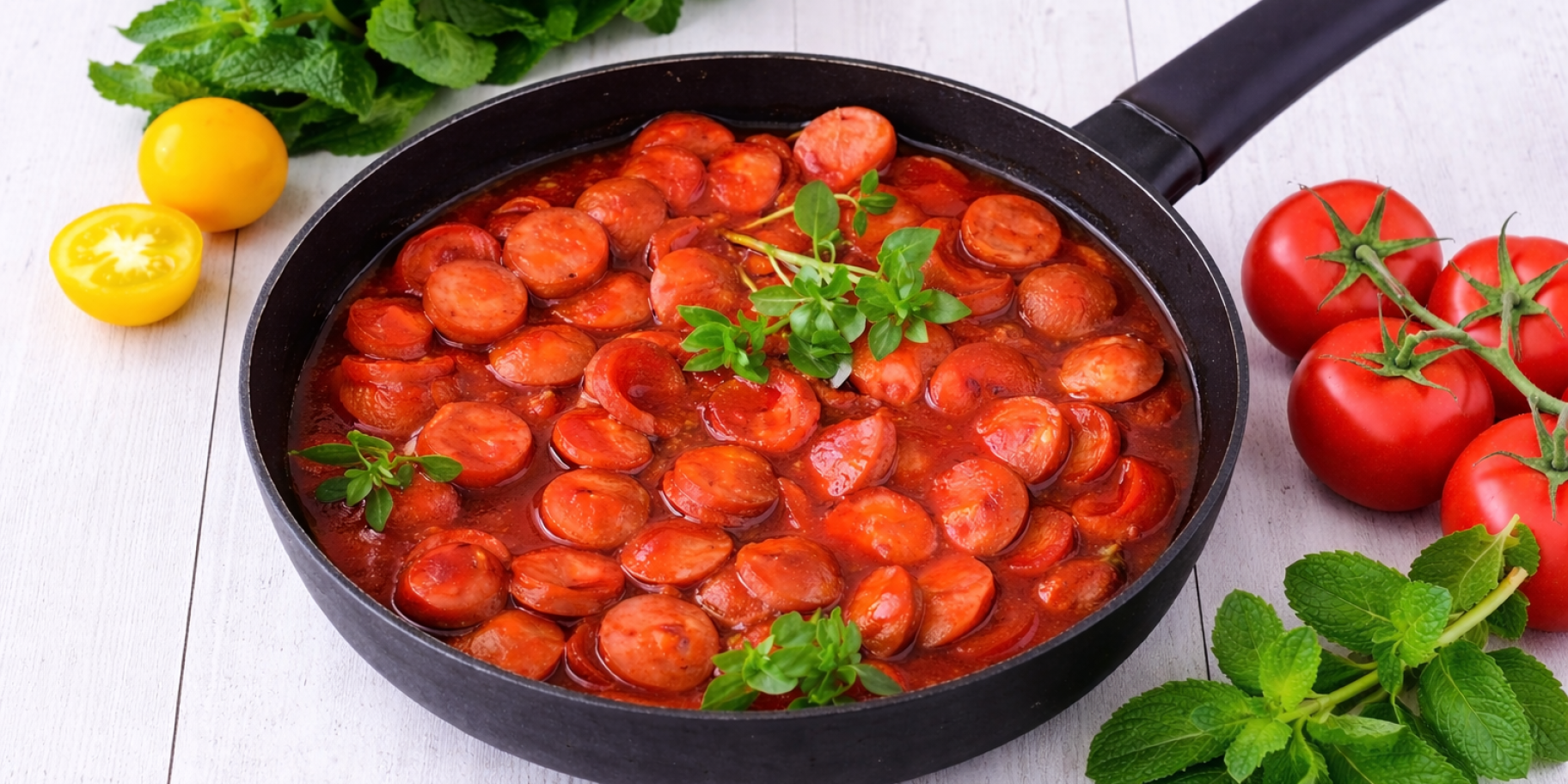 Сардельки в томатному соусі