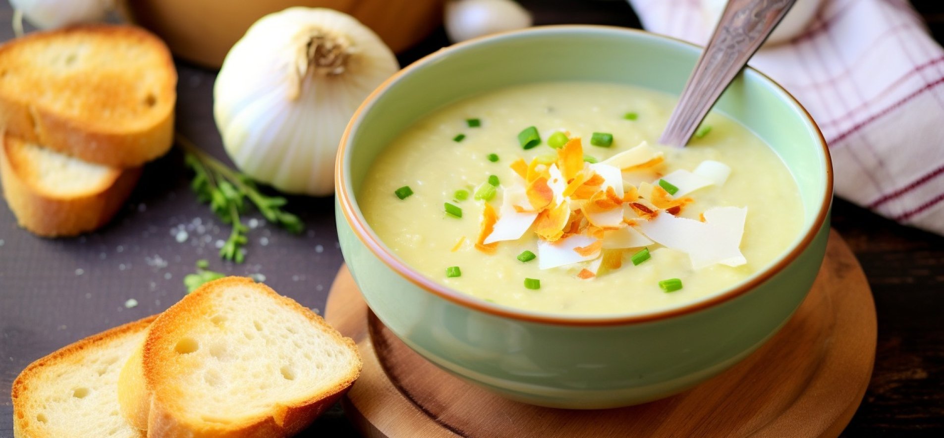 Крем-суп из лука и чеснока