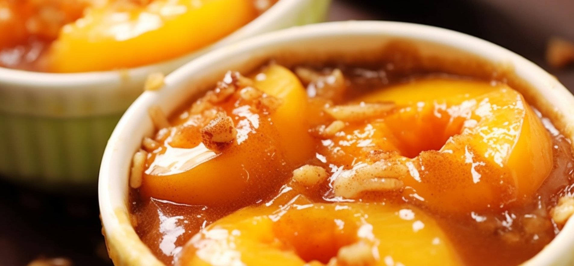 Запеченные персики с творожной начинкой, йогуртом и медом в духовке