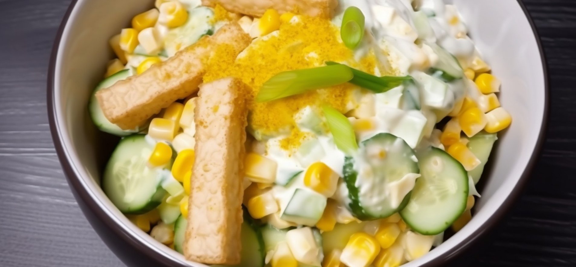 Бюджетний салат з кукурудзою і сухариками за 5 хвилин